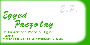 egyed paczolay business card